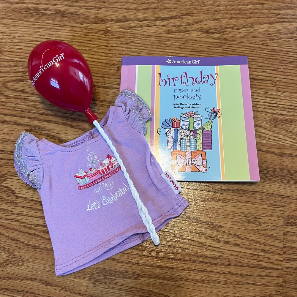American Girl Birthday Top and Balloon with Book